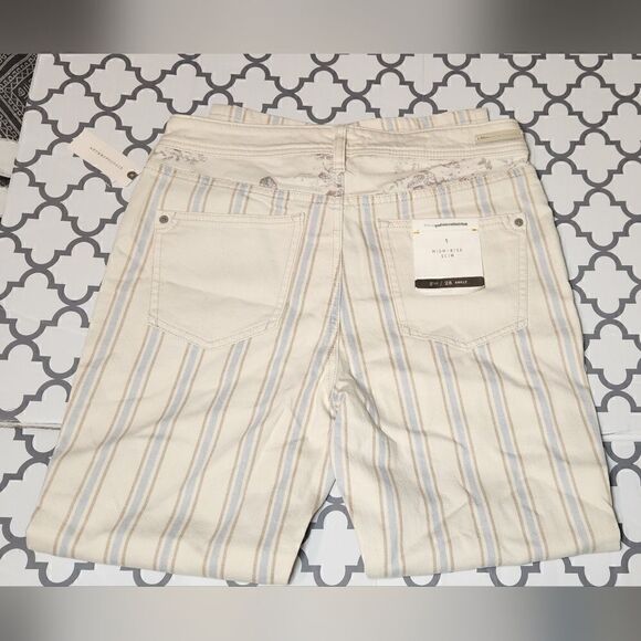 Pilcro and the Letterpress by Anthropologie Pinstripe High Rise Slim Ankle Pants - Picture 5 of 13